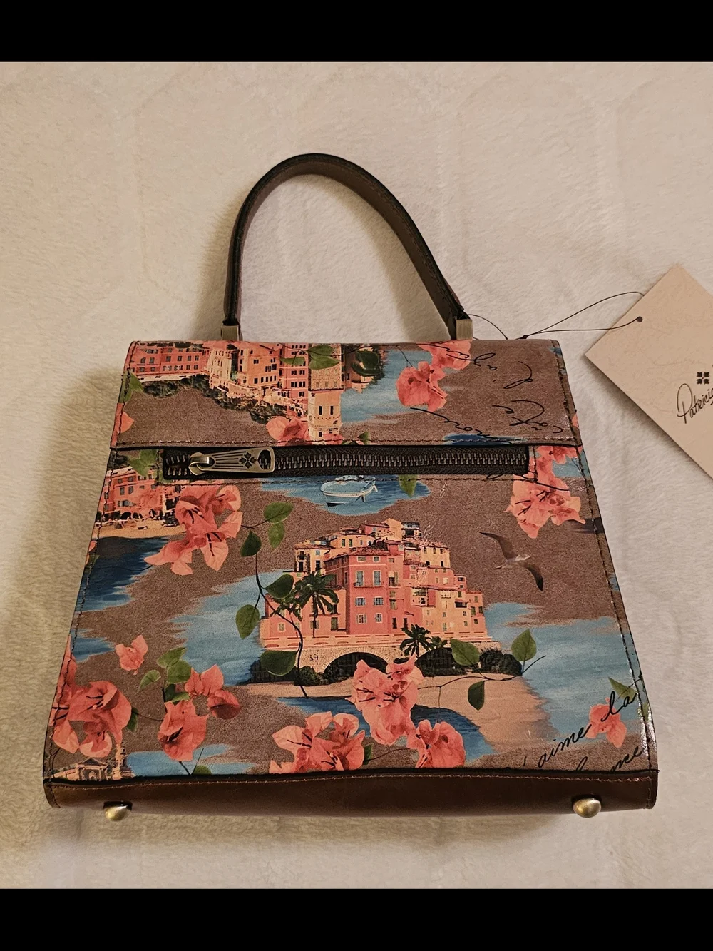 Patricia Nash French Riveria Collection Chauncy Leather Satchel NWT